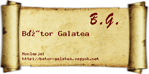 Bátor Galatea névjegykártya